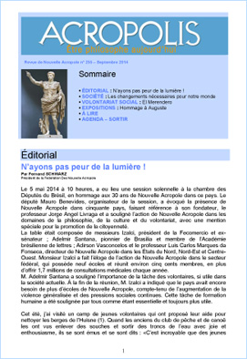 Première de couverture de la Revue Acropolis n°255