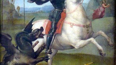 Le guerrier de la paix affronte courageusement les dragons qui se présentent